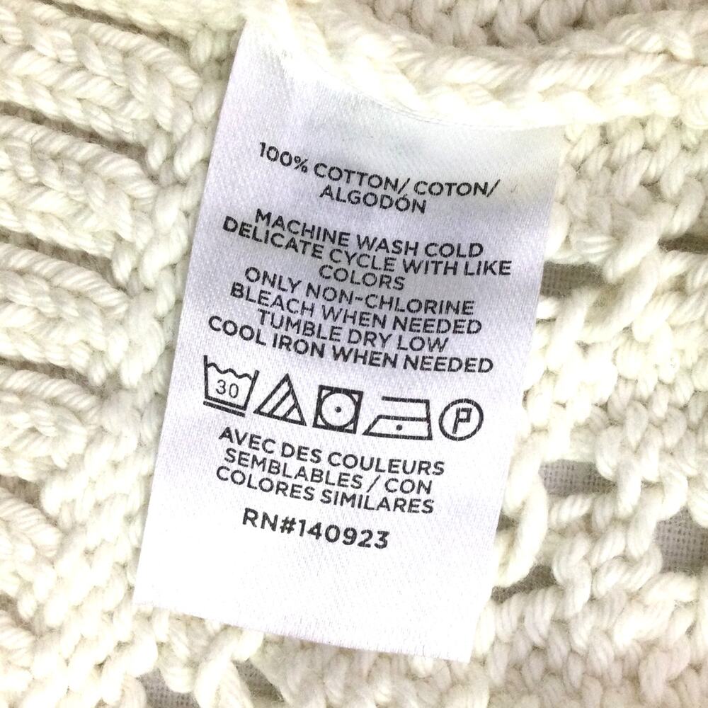 Loft Petites Cottagecore Open Knit Split Neck Cream Pullover Sweater Size XXS - Picture 9 of 13